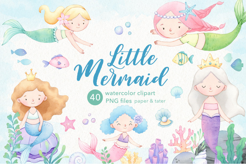 watercolor-mermaid-clipart-cute-mermaids-png