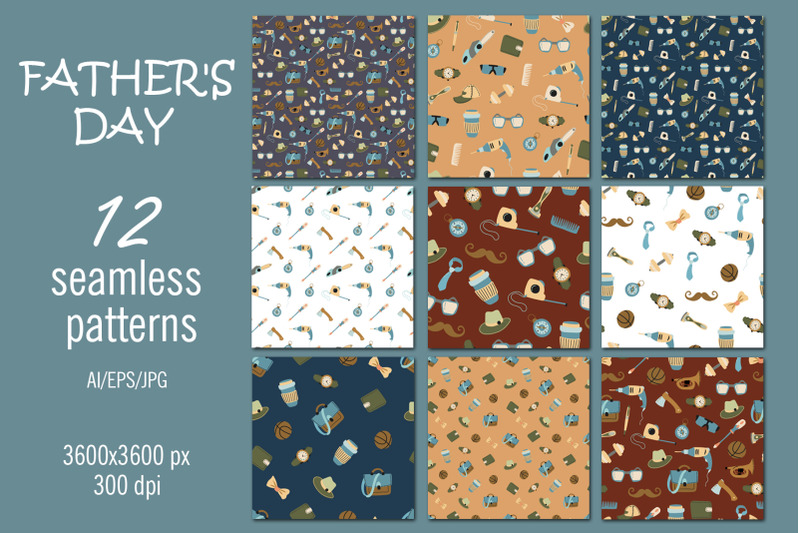 father-039-s-day-digital-paper-seamless-patterns