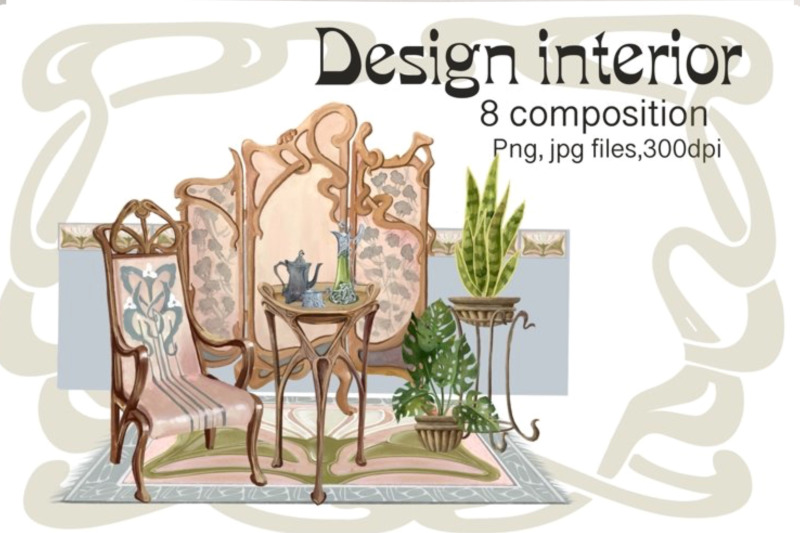 interior-composition-interior-design-art-nouveau-style