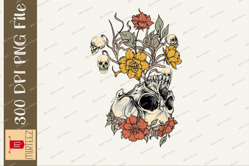 skull-plant-skeleton-creative-design-png