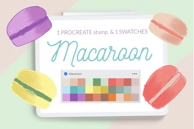 macaroon-procreate-stamp-soft-macaroon-color-palette