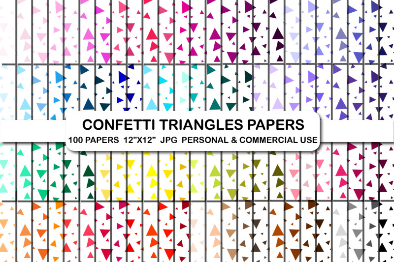 100-confetti-triangles-digital-papers-background-paper-pack