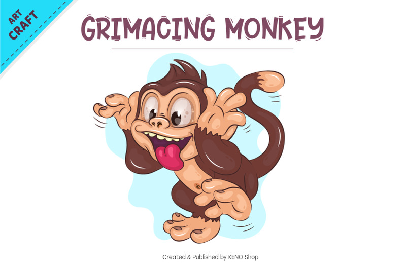 grimacing-cartoon-monkey-crafting-sublimation