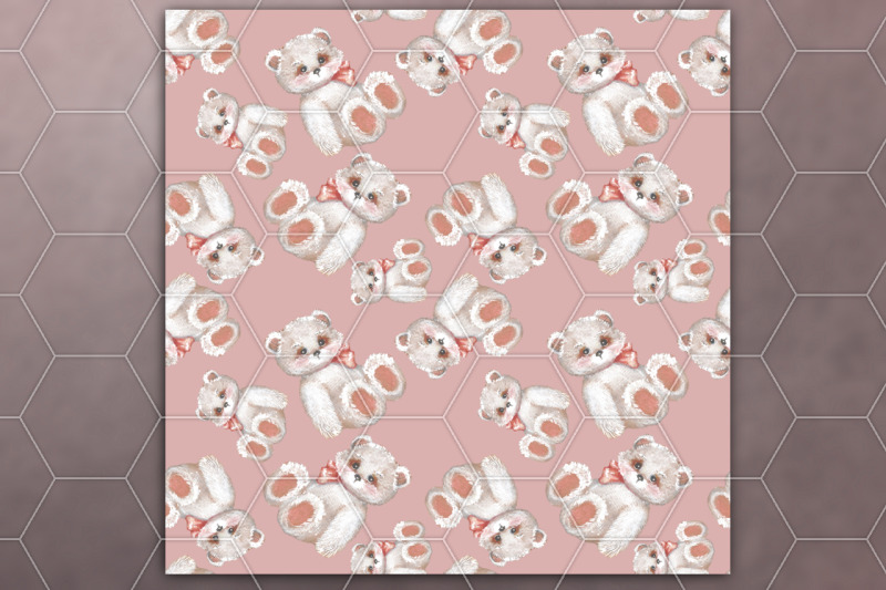 digital-paper-with-teddy-seamless-pattern-design