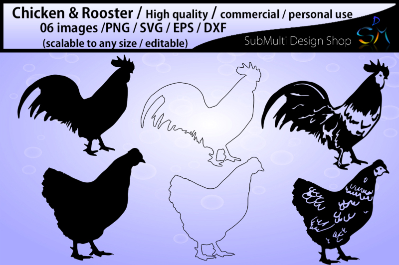 chicken-and-rooster-silhouette