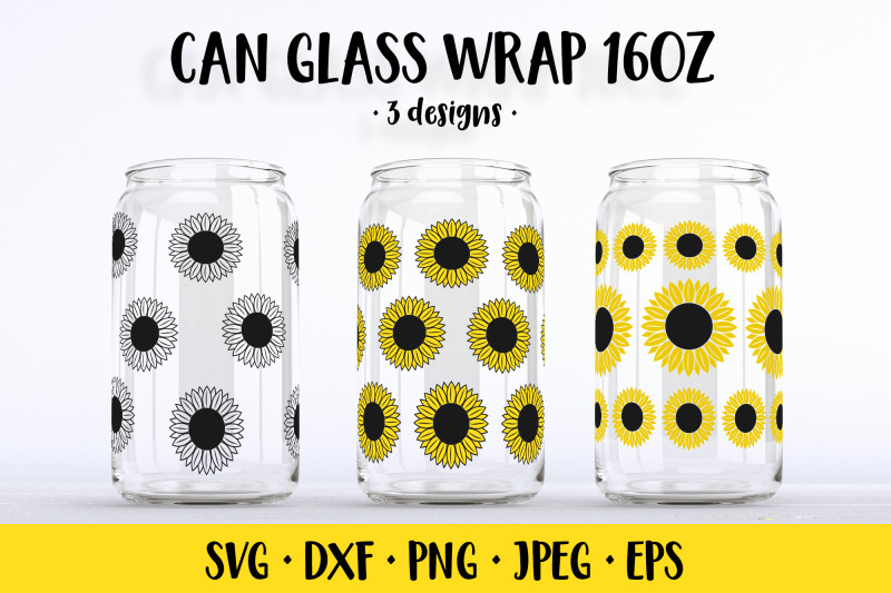 sunflower-beer-can-glass-wrap-svg-floral-glass-can