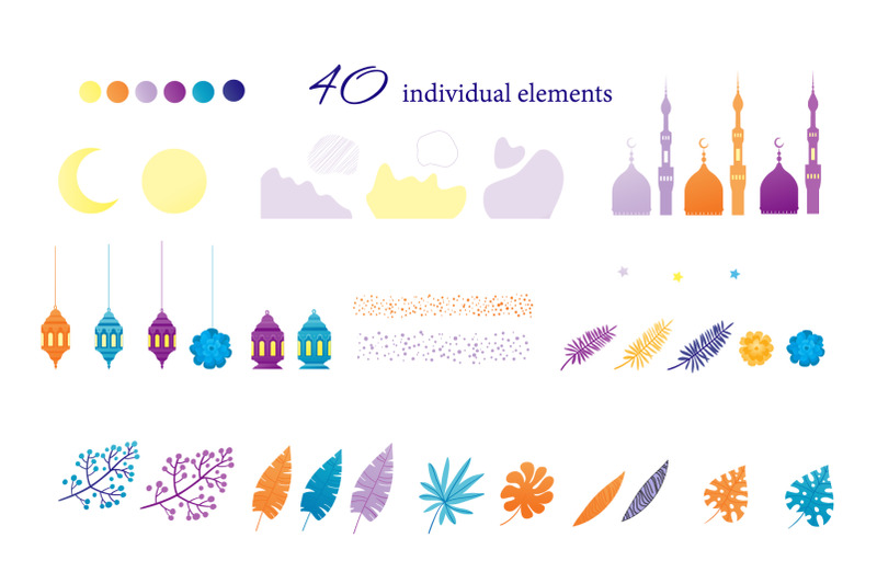 islamic-background-collection-created-in-bright-colors