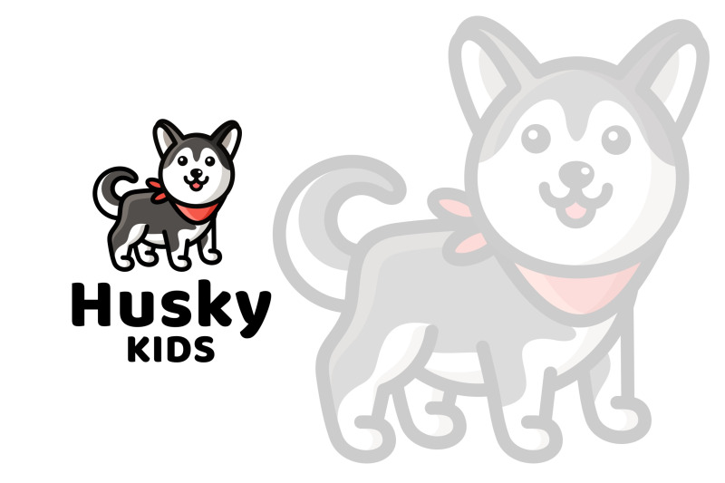 husky-kids-cute-logo-template