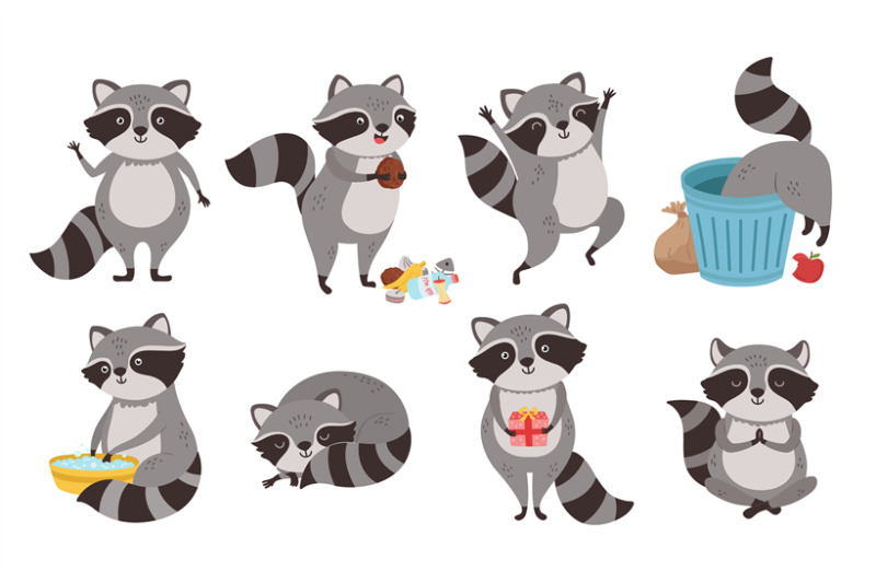 raccoon-character-funny-coon-in-trash-wild-raccoons-in-different-pos