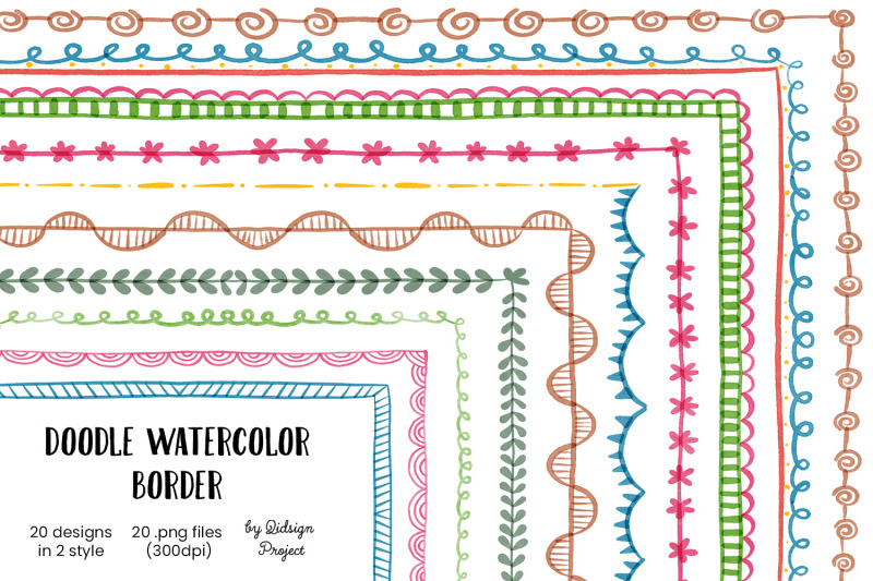 20-doodle-watercolor-border-decorative-elements