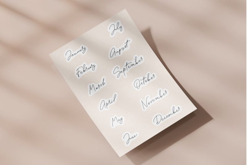 handwritten-printable-planner-stickers-12-months-calligraphy