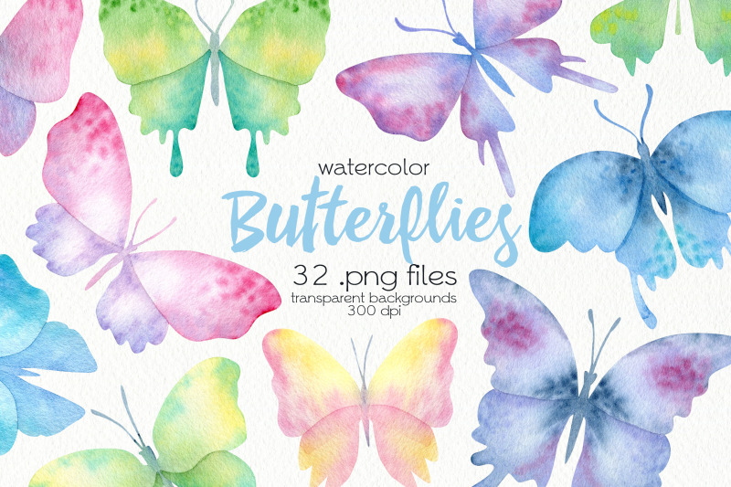 watercolor-multicolored-butterfly-clipart-png-files