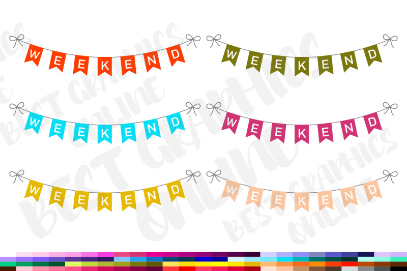 weekend-bunting-banner-planner-clipart-weekend-banners-png