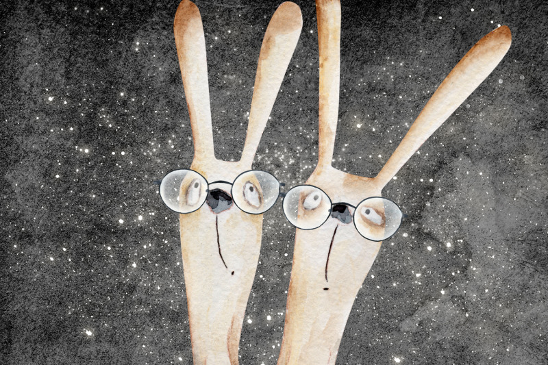 collection-of-watercolor-rabbits-with-glasses