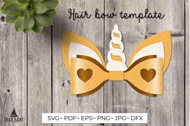 unicorn-bow-hair-bow-template-svg