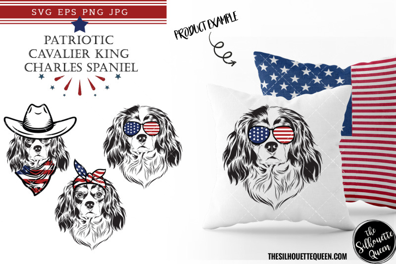 cavalier-king-charles-spaniel-dog-patriotic-cut-files-and-sublimation