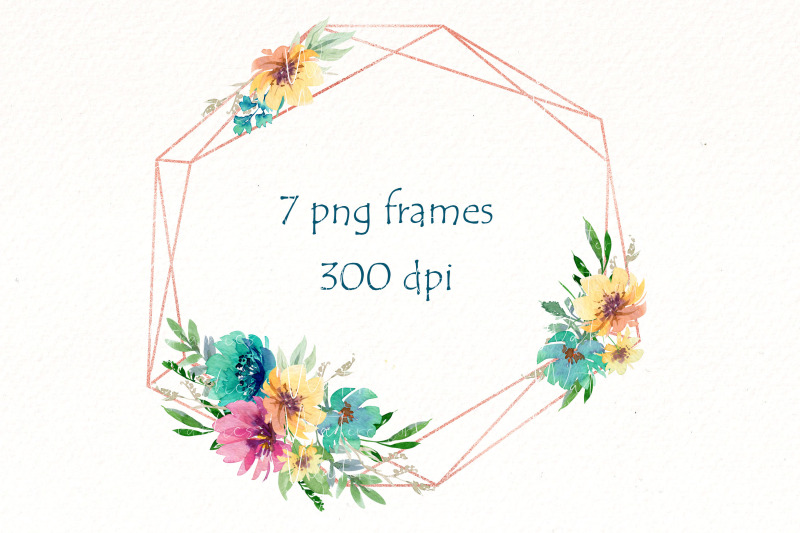 flower-frame-png-watercolor-clipart-teal-flowers-wreath