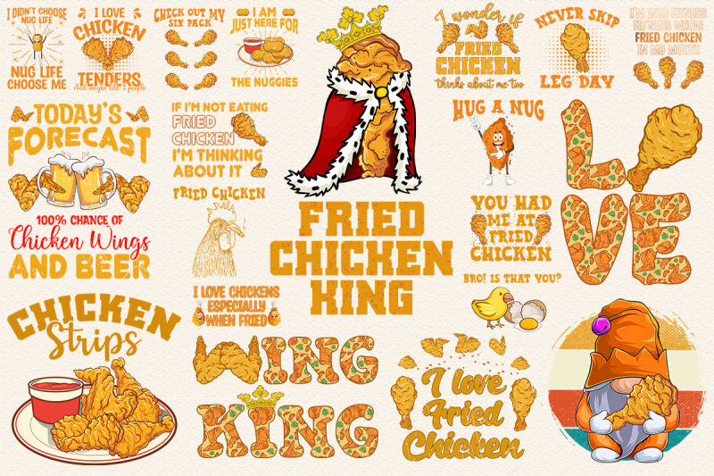 best-fried-chicken-t-shirt-design-bundle