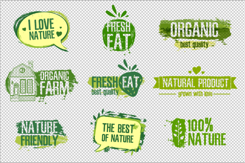 nature-organic-logos-set