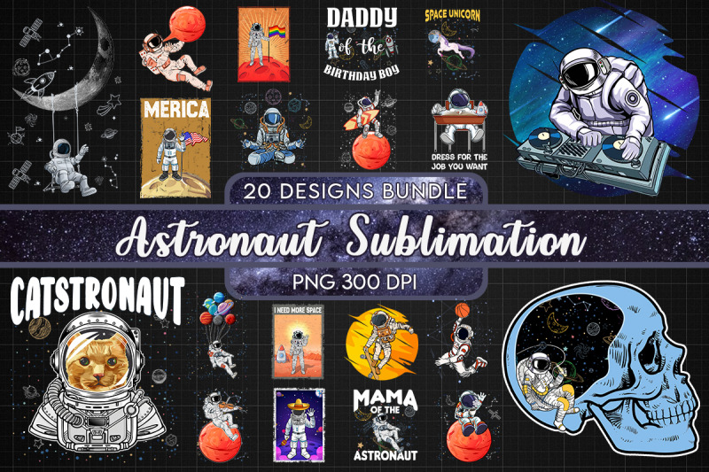 best-astronaut-t-shirt-design-bundle