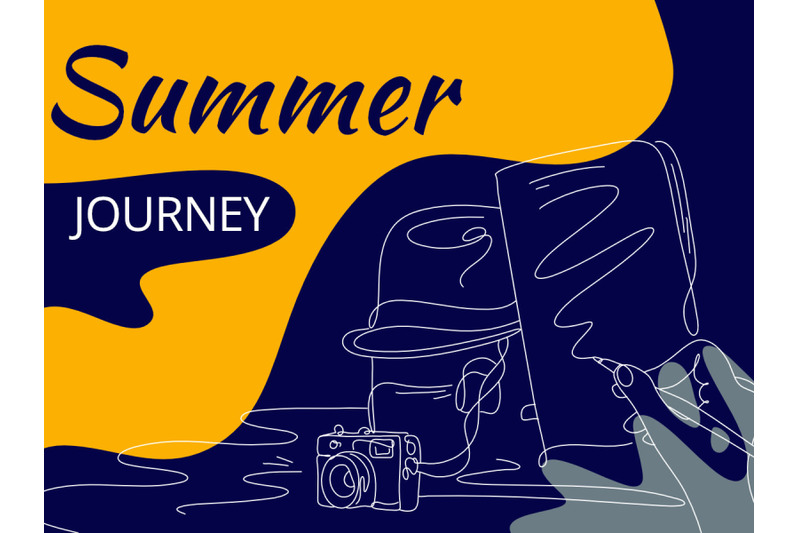 summer-journey-flat-illustration-abstract-background-line-art