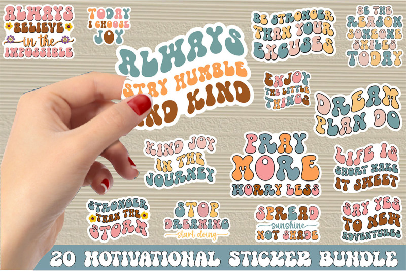 motivational-retro-sticker-bundle