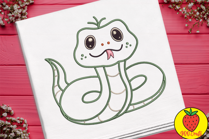 cute-snake-green-embroidery