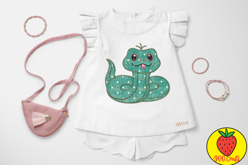 cute-snake-green-embroidery