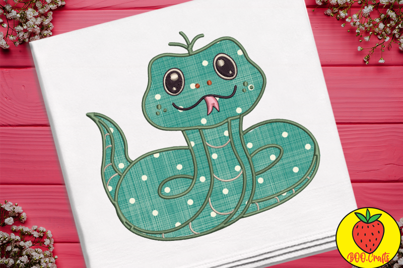 cute-snake-green-embroidery