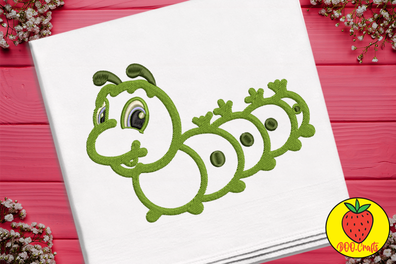 cute-worm-embroidery-design