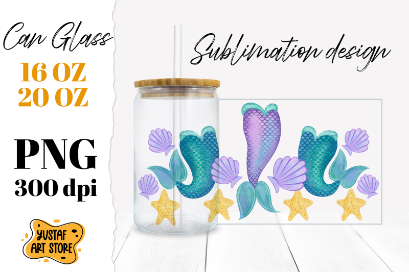 watercolor-mermaid-tail-sublimation-glass-can-png