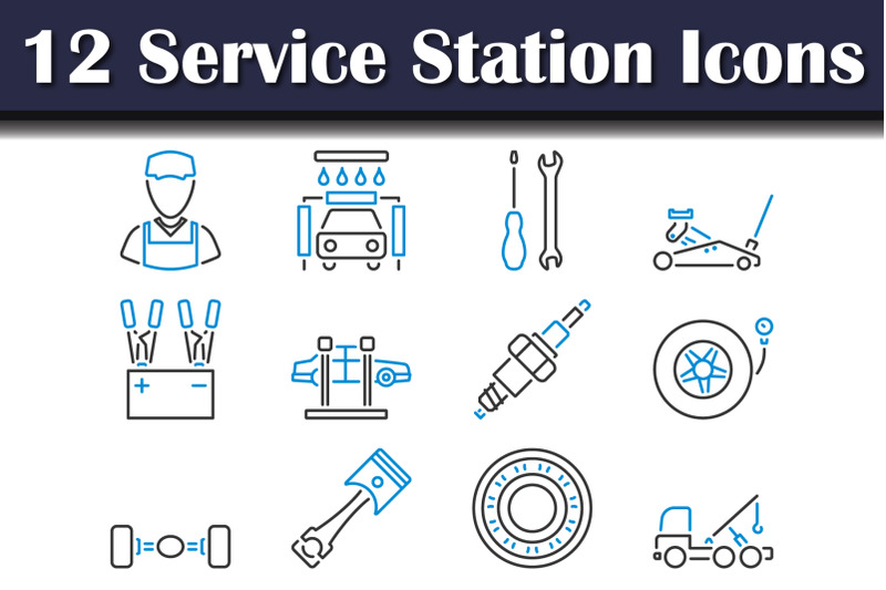 service-station-icon-set