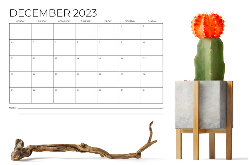 2023 A4 MonSun Calendar Template By Running With Foxes TheHungryJPEG