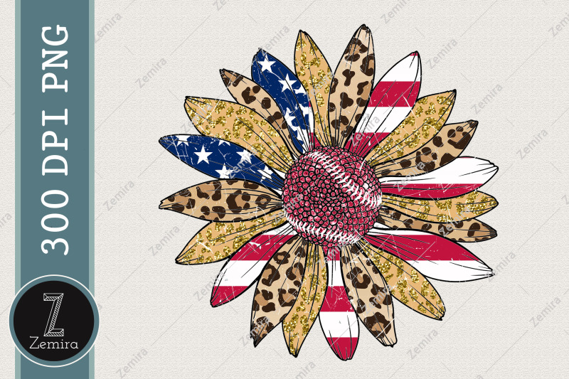 baseball-leopard-sunflower-baseball-png