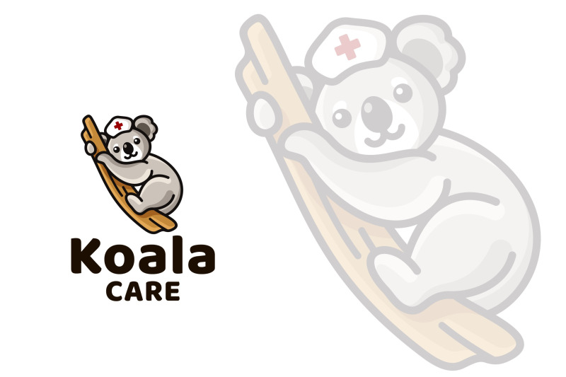 koala-care-cute-kids-logo-template