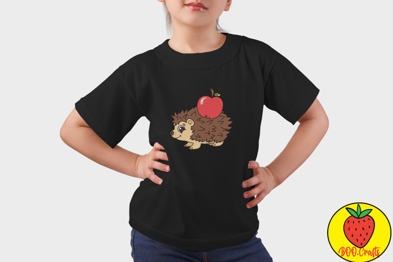 cute-hedgehog-apple-for-kid-embroidery