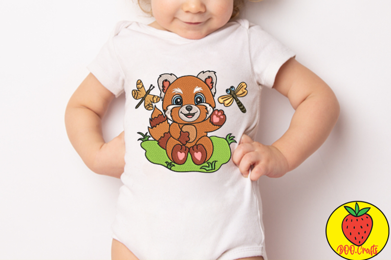 cute-red-panda-embroidery