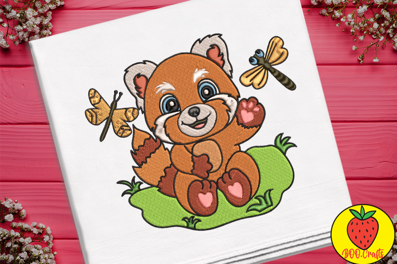 cute-red-panda-embroidery