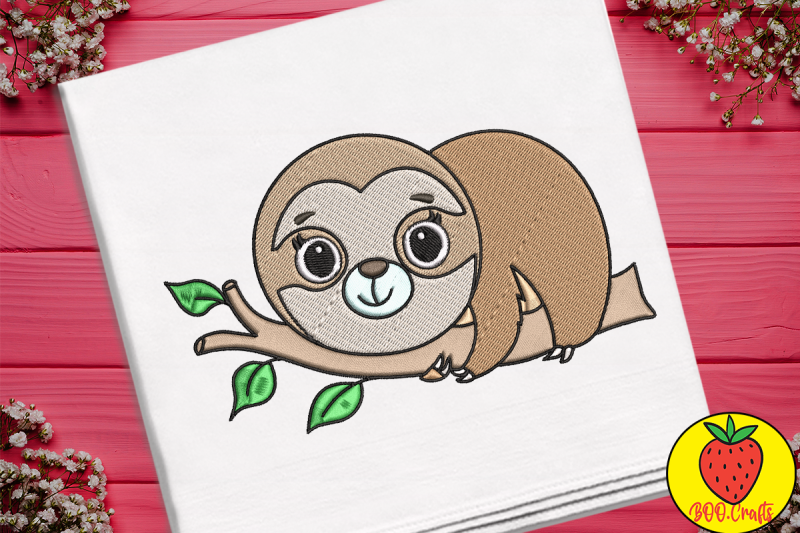 cute-brown-sloth-embroidery