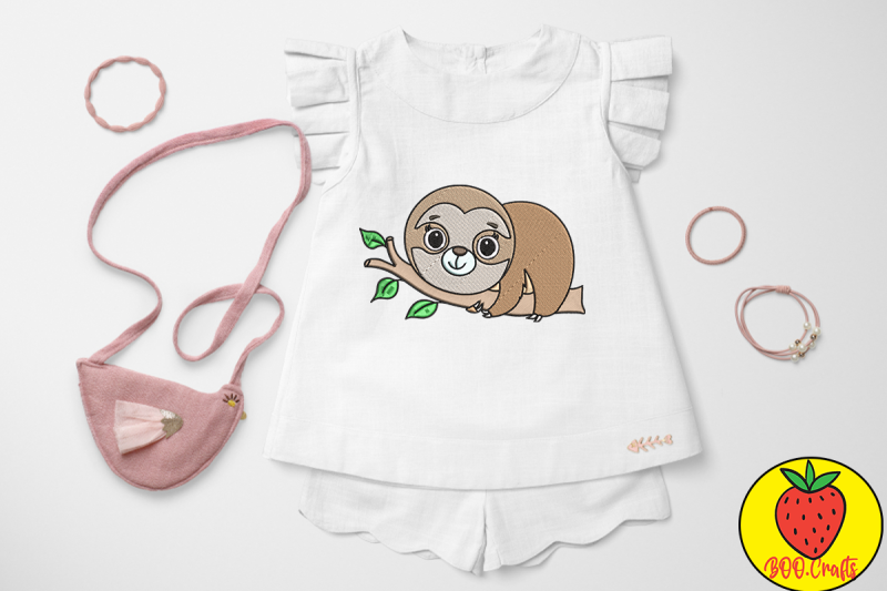 cute-brown-sloth-embroidery