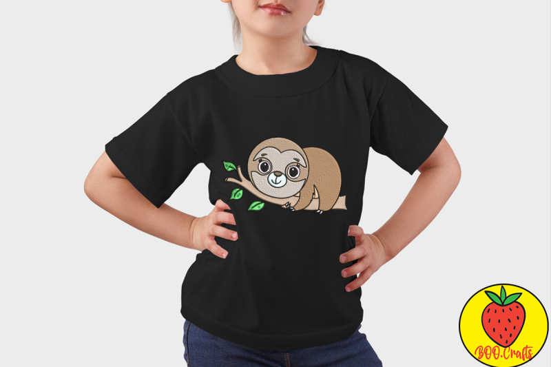 cute-brown-sloth-embroidery