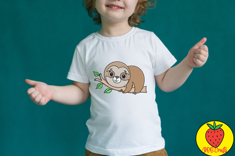 cute-brown-sloth-embroidery