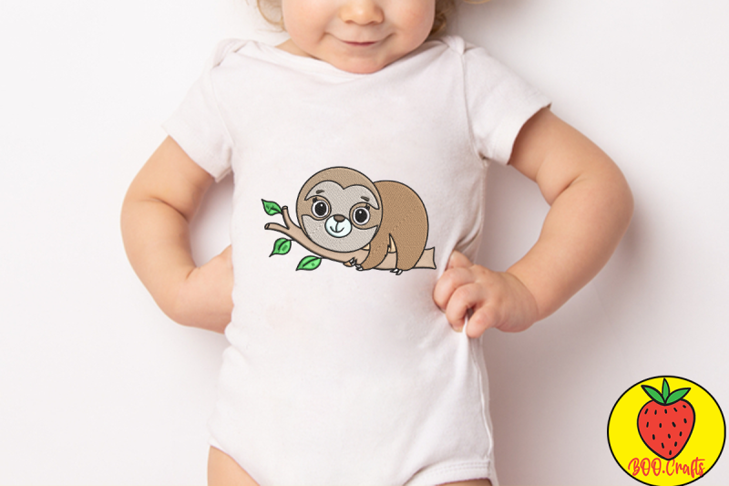 cute-brown-sloth-embroidery