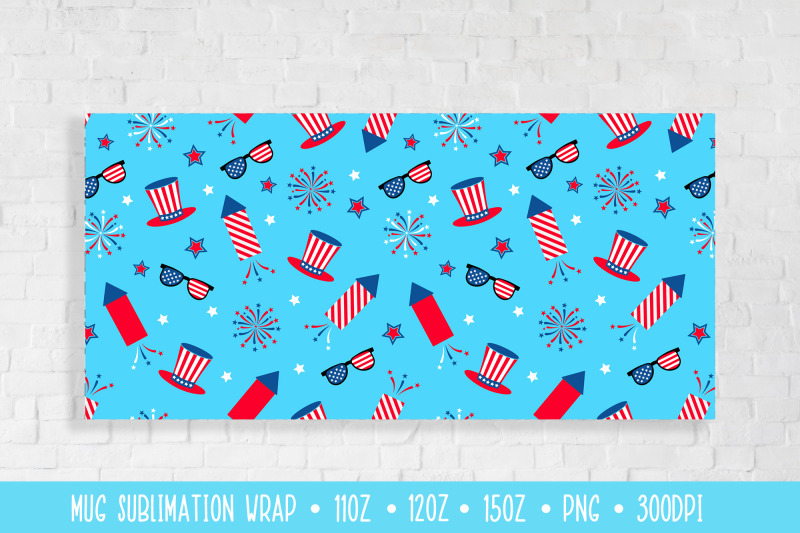 patriotic-fireworks-mug-sublimation-wrap-4th-of-july-mug-design