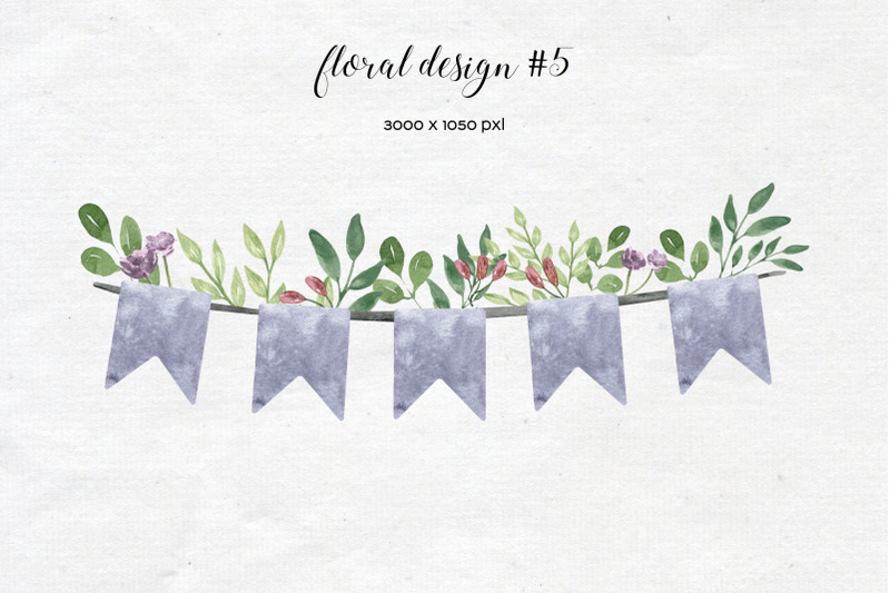 watercolor-ribbons-with-flowers-floral-banner-clipart