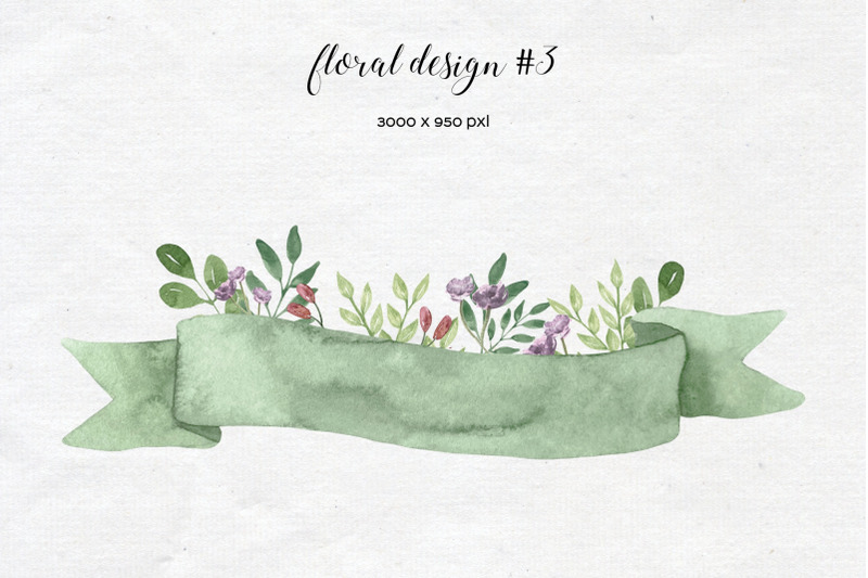 watercolor-ribbons-with-flowers-floral-banner-clipart