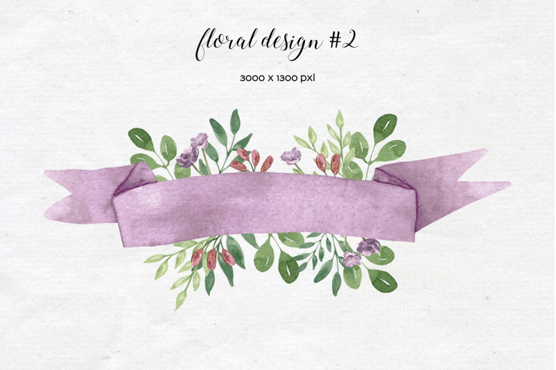 watercolor-ribbons-with-flowers-floral-banner-clipart