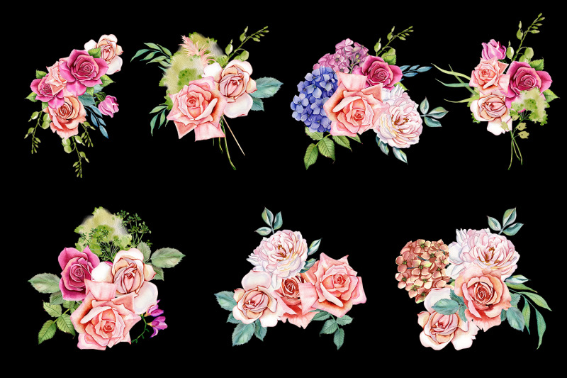 watercolor-boho-roses-clipart-sublimation-png