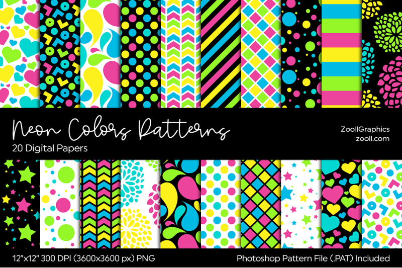 neon-colors-digital-papers