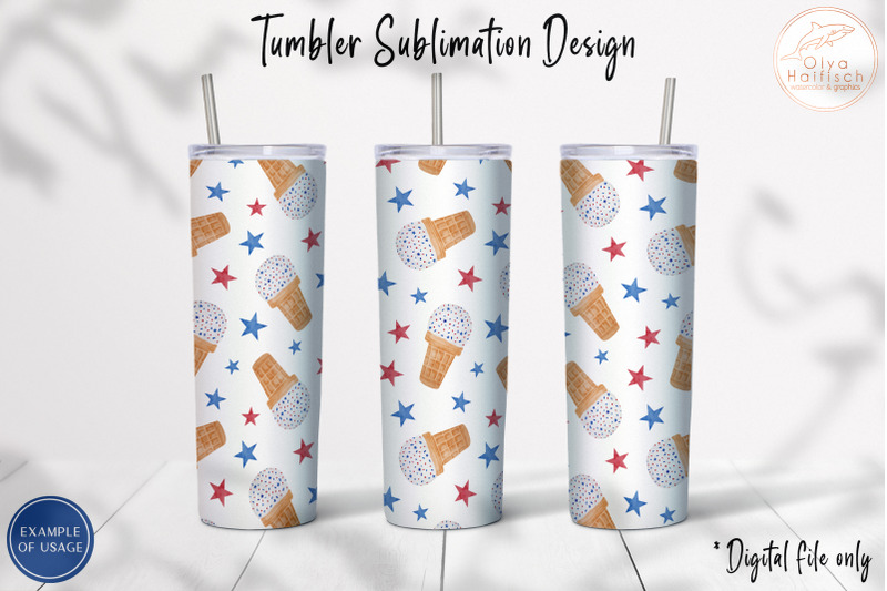 american-ice-cream-tumbler-sublimation-patriotic-tumbler-wrap-design